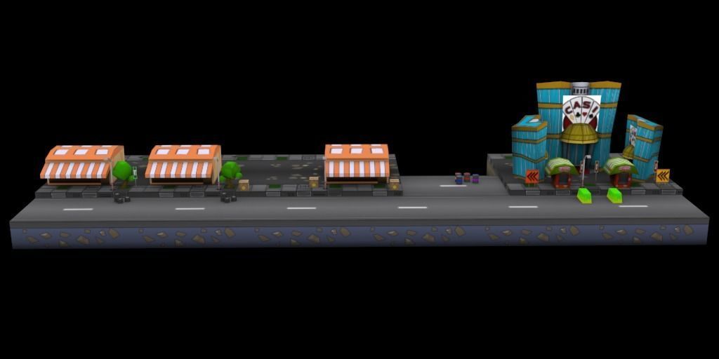 3D platformer level art pack Low-poly 3D model_44