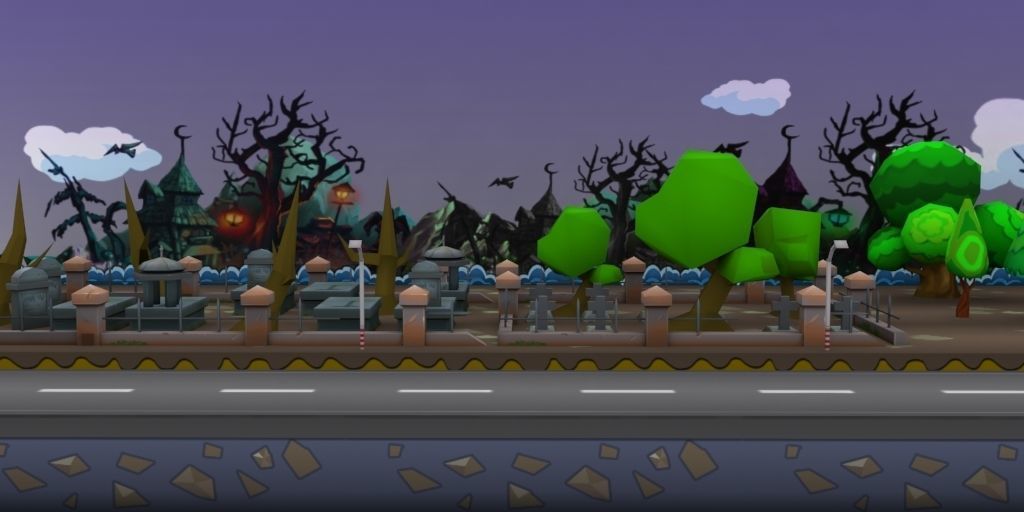 3D platformer level art pack Low-poly 3D model_42