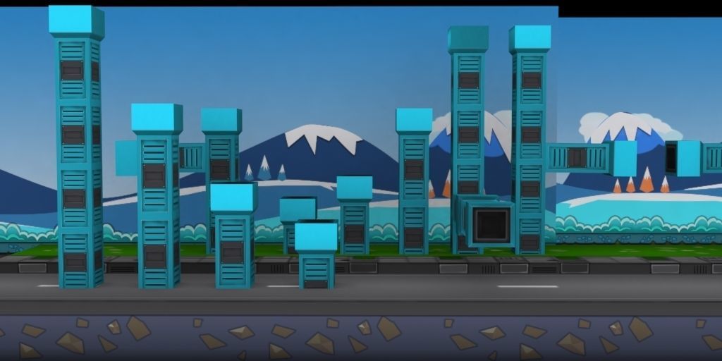 3D platformer level art pack Low-poly 3D model_31