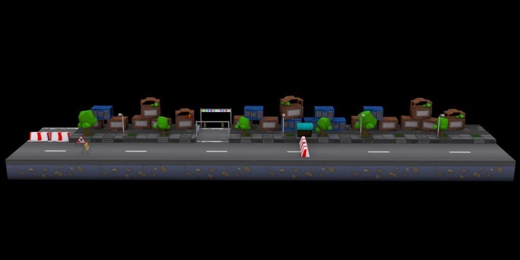 3D platformer level art pack Low-poly 3D model_39