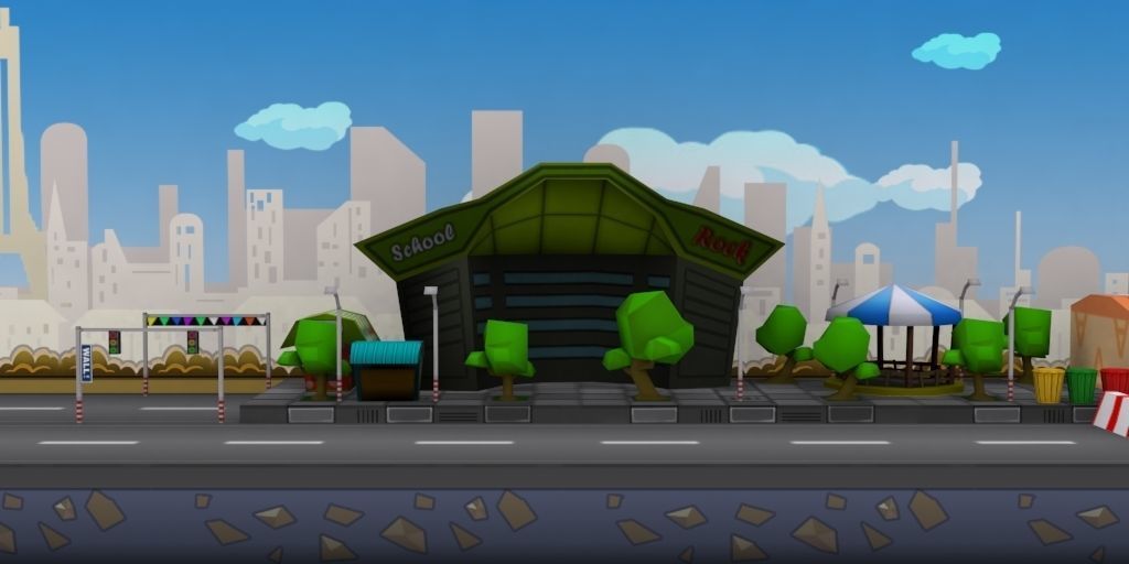 3D platformer level art pack Low-poly 3D model_32