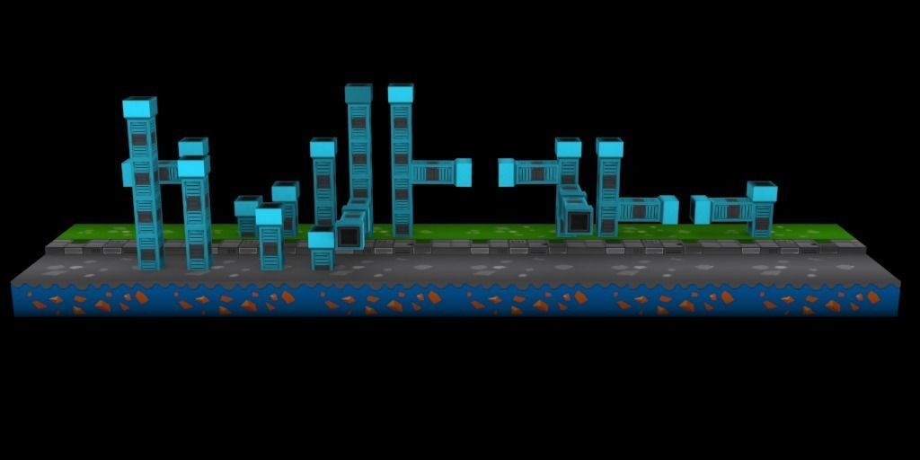 3D platformer level art pack Low-poly 3D model_33
