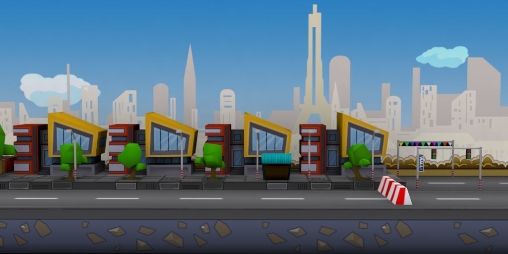 3D platformer level art pack Low-poly 3D model_10