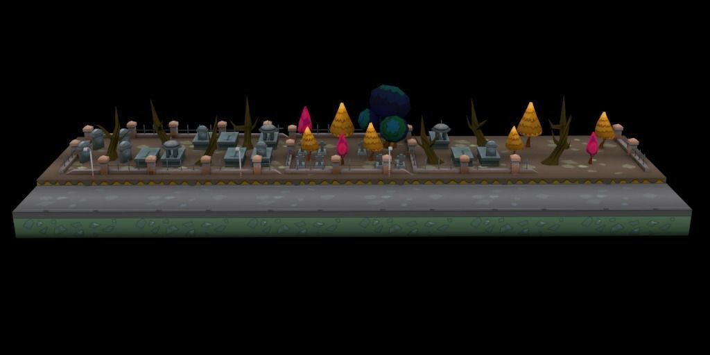 3D platformer level art pack Low-poly 3D model_13