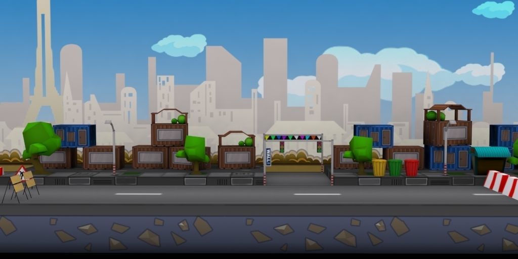 3D platformer level art pack Low-poly 3D model_20