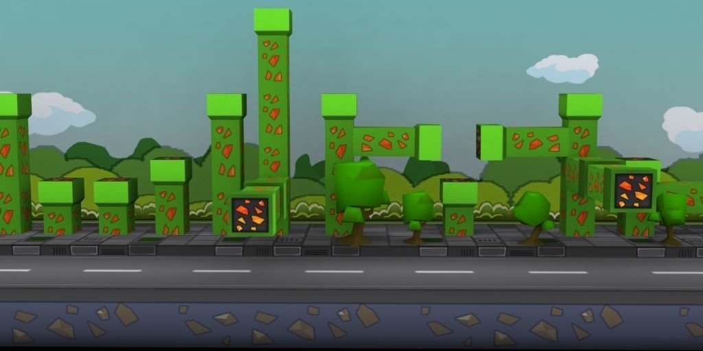 3D platformer level art pack Low-poly 3D model_40