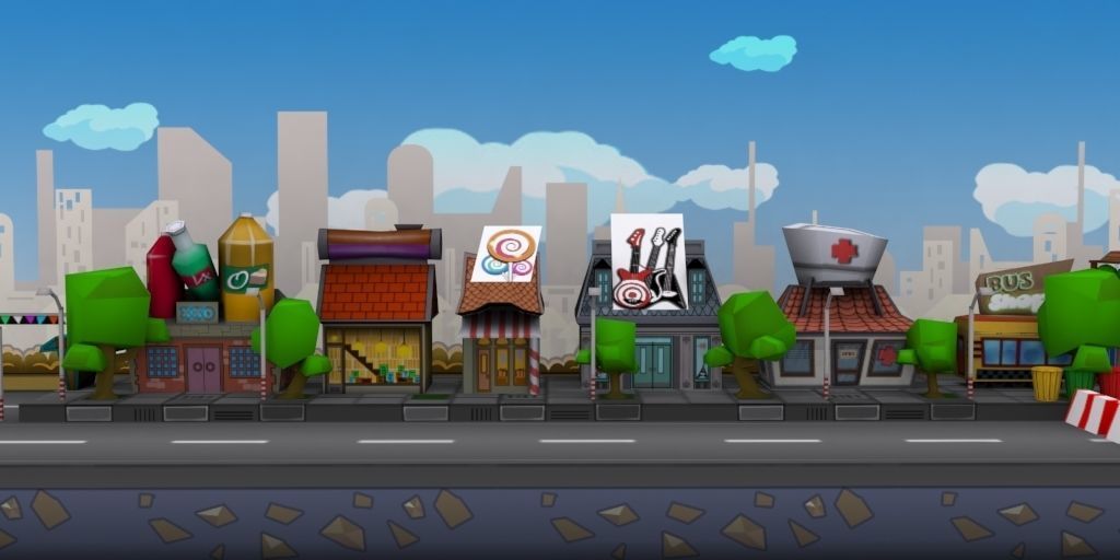 3D platformer level art pack Low-poly 3D model_12