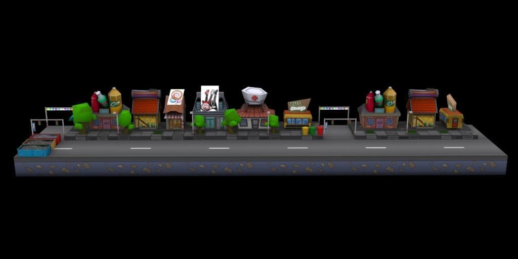 3D platformer level art pack Low-poly 3D model_41