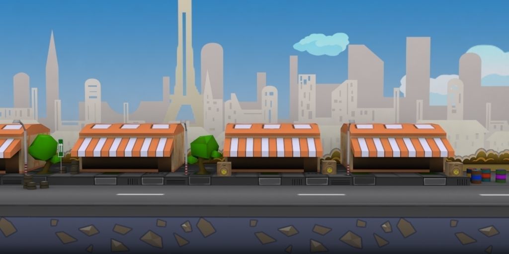 3D platformer level art pack Low-poly 3D model_22