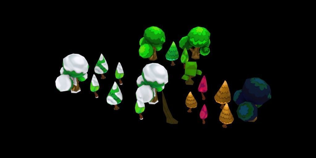 3D platformer level art pack Low-poly 3D model_23