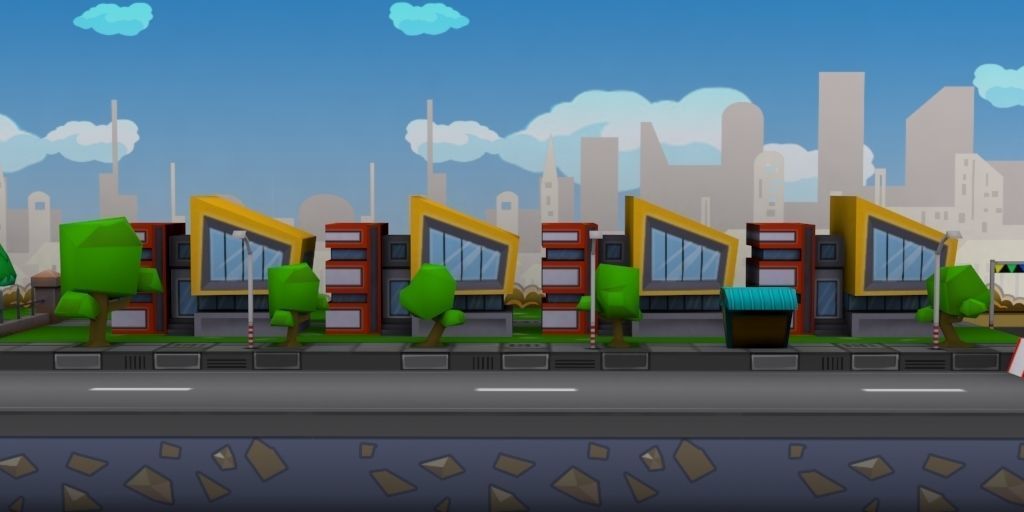 3D platformer level art pack Low-poly 3D model_16