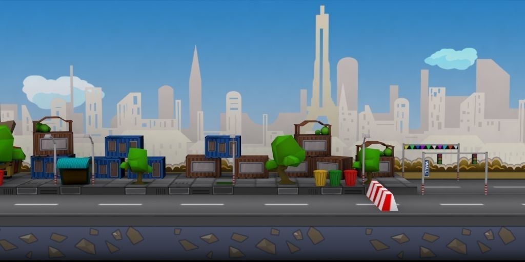 3D platformer level art pack Low-poly 3D model_28