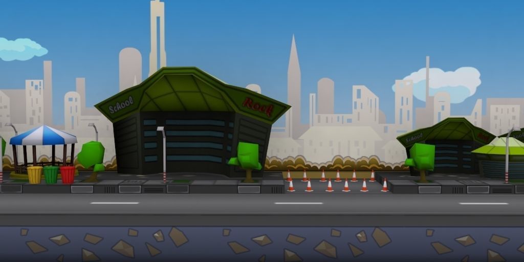 3D platformer level art pack Low-poly 3D model_21