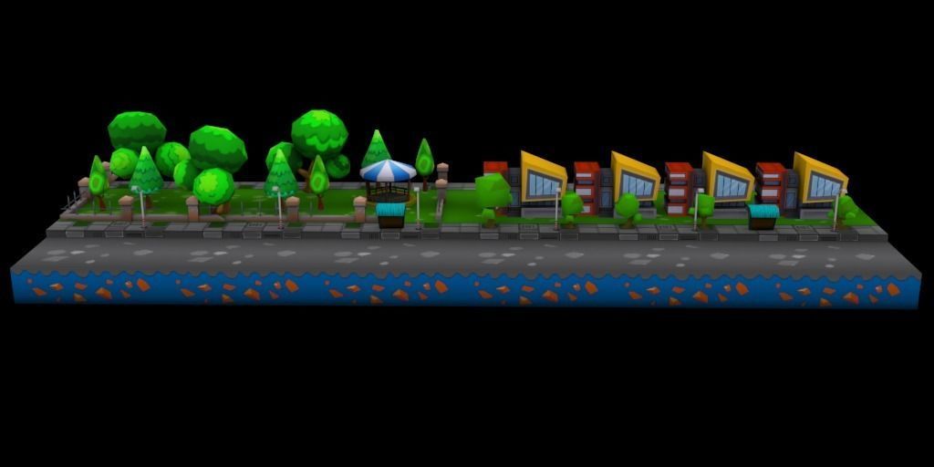 3D platformer level art pack Low-poly 3D model_37