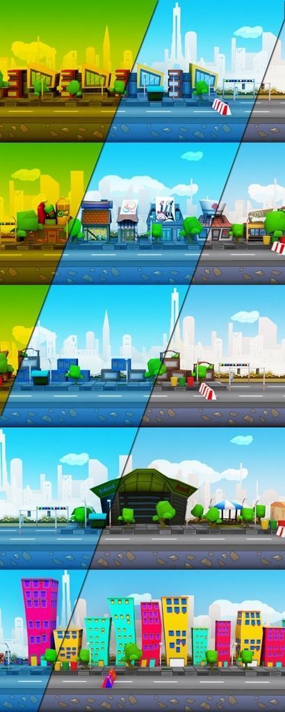 3D platformer level art pack Low-poly 3D model_7