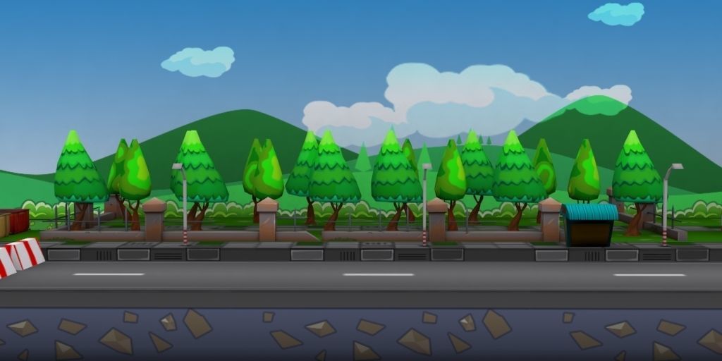 3D platformer level art pack Low-poly 3D model_14