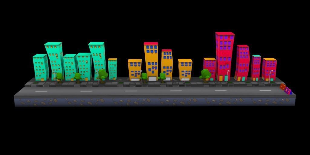 3D platformer level art pack Low-poly 3D model_15