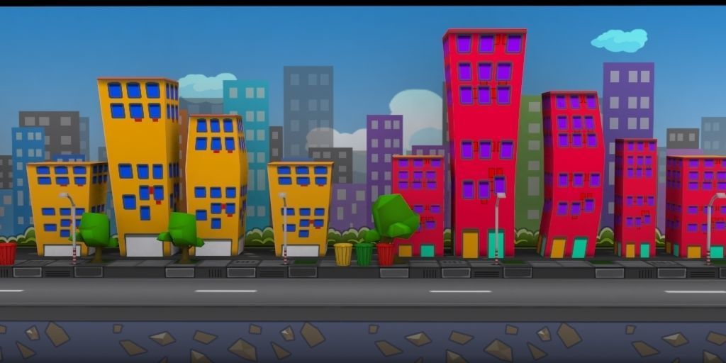 3D platformer level art pack Low-poly 3D model_26