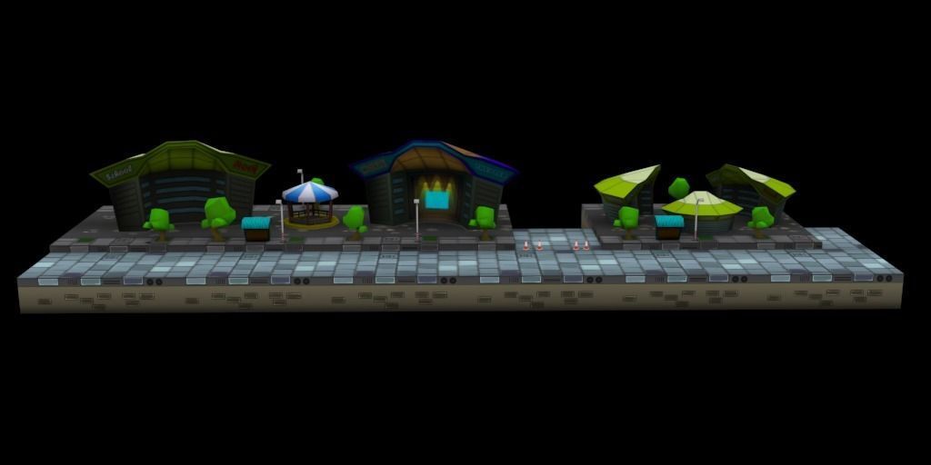 3D platformer level art pack Low-poly 3D model_43