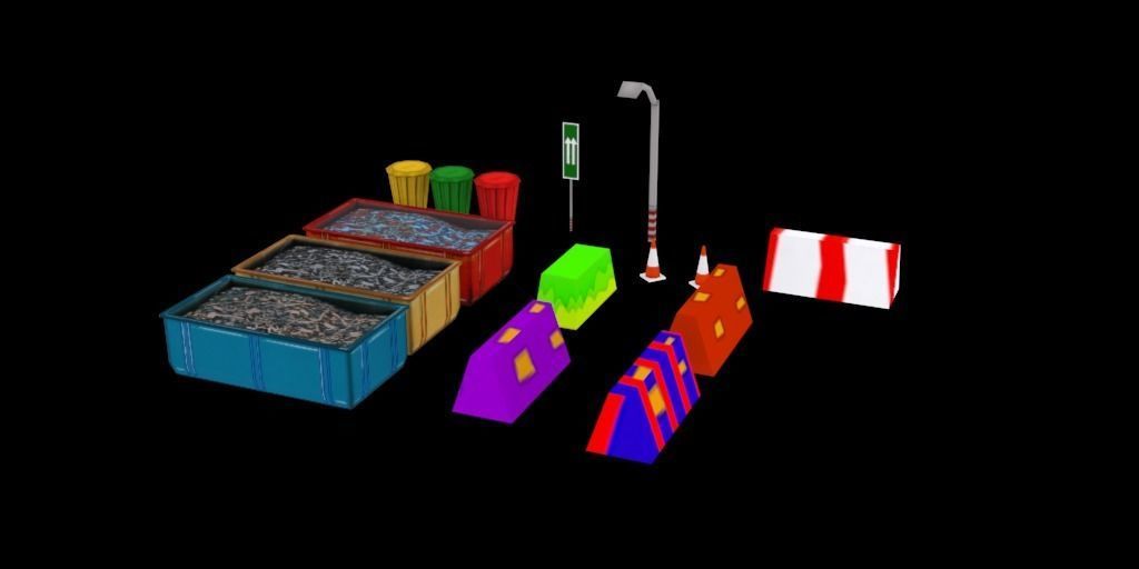 3D platformer level art pack Low-poly 3D model_8