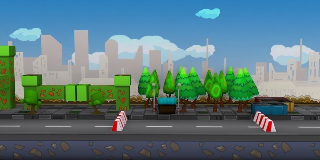 3D platformer level art pack Low-poly 3D model_38