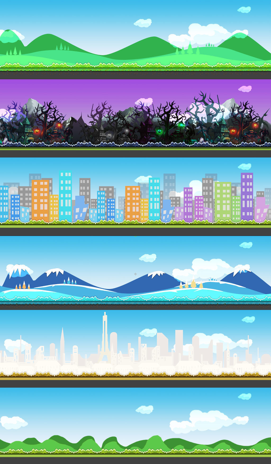 3D platformer level art pack Low-poly 3D model_2