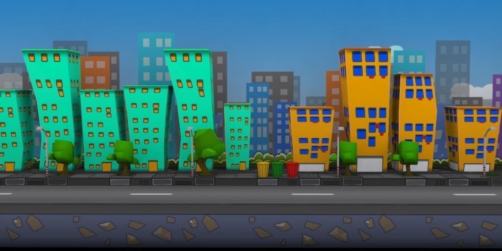 3D platformer level art pack Low-poly 3D model_25