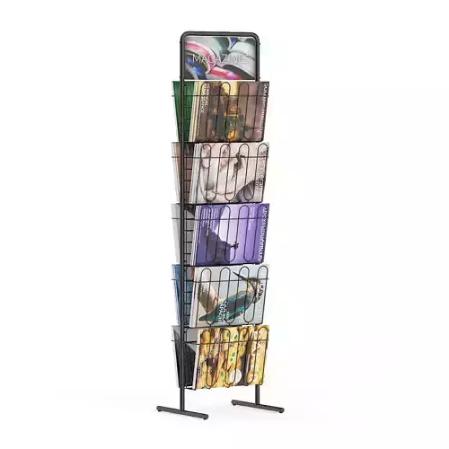 Market Stand with Magazines 3 3D model