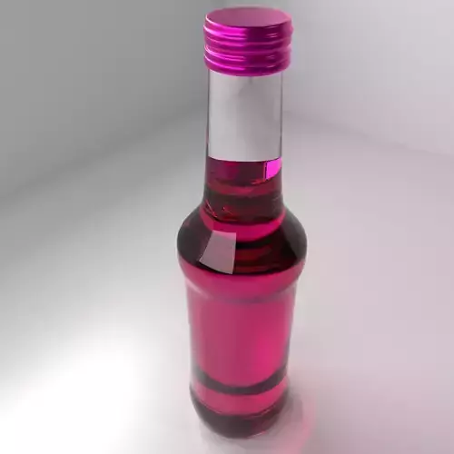 Glass Bottle 18 Pink Cap with Liquid