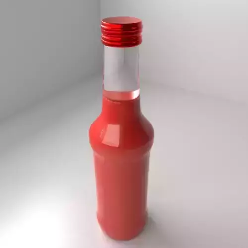 Glass Bottle 18 Red Cap with Liquid