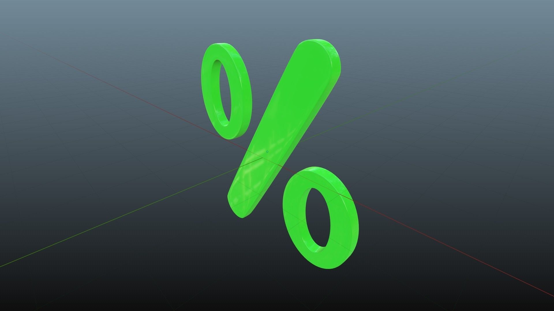 Percent symbol 3D model_2