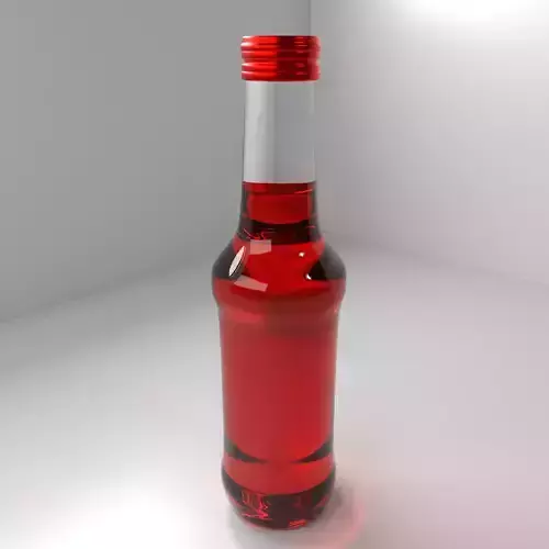 Glass Bottle 18 Red Cap with Liquid 2