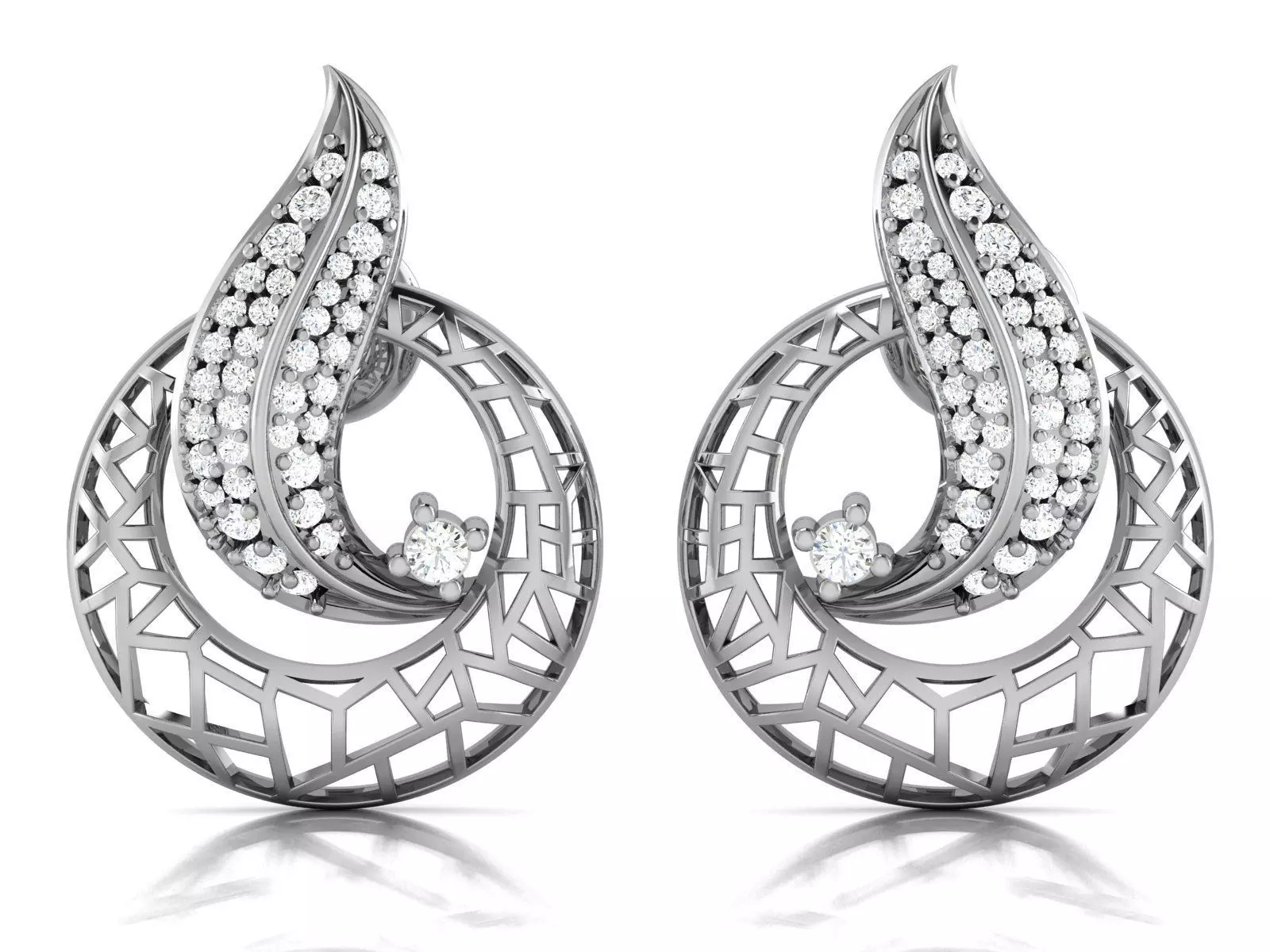 Women earrings 3dm render detail 3D print model