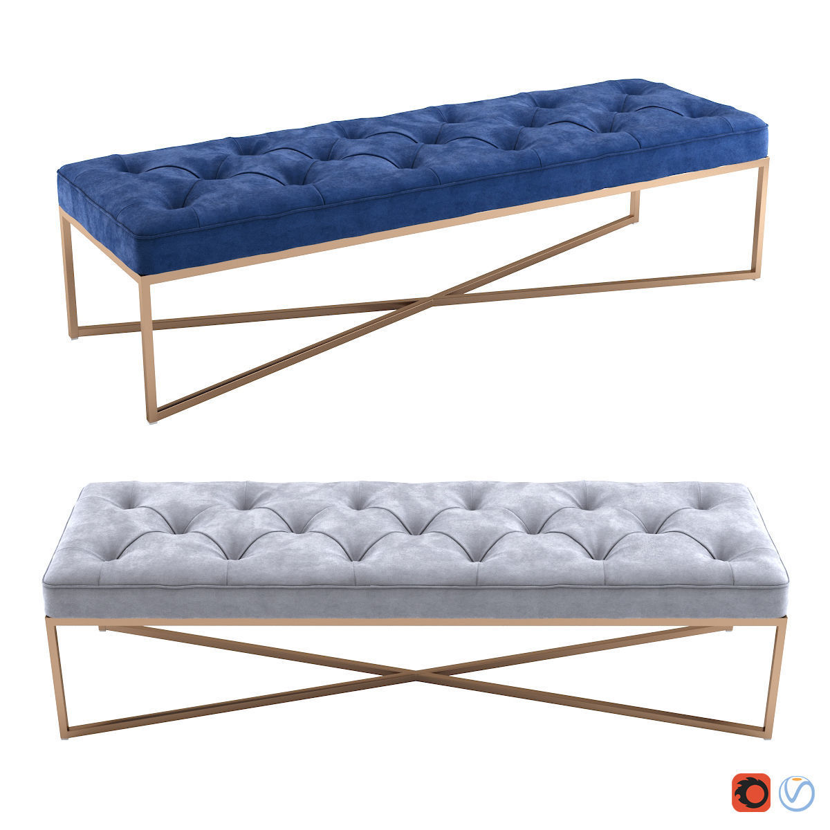 West Elm Maeve Bench 3D model_0