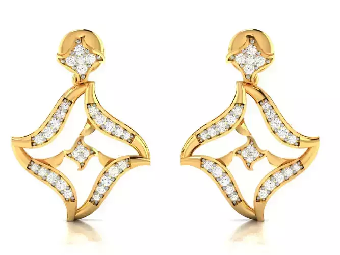 Women earrings 3dm render detail