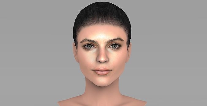 Beautiful woman bust ready for full color 3D printing TYPE 1 3D print model