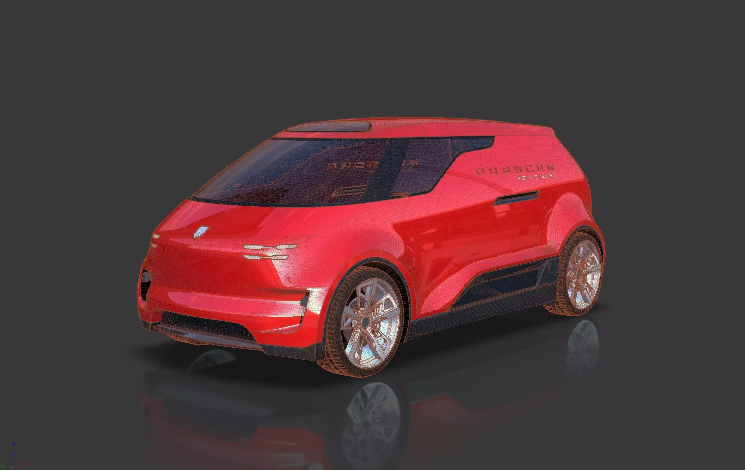 Porsche Vision Renndienst Concept Van 3D model_0