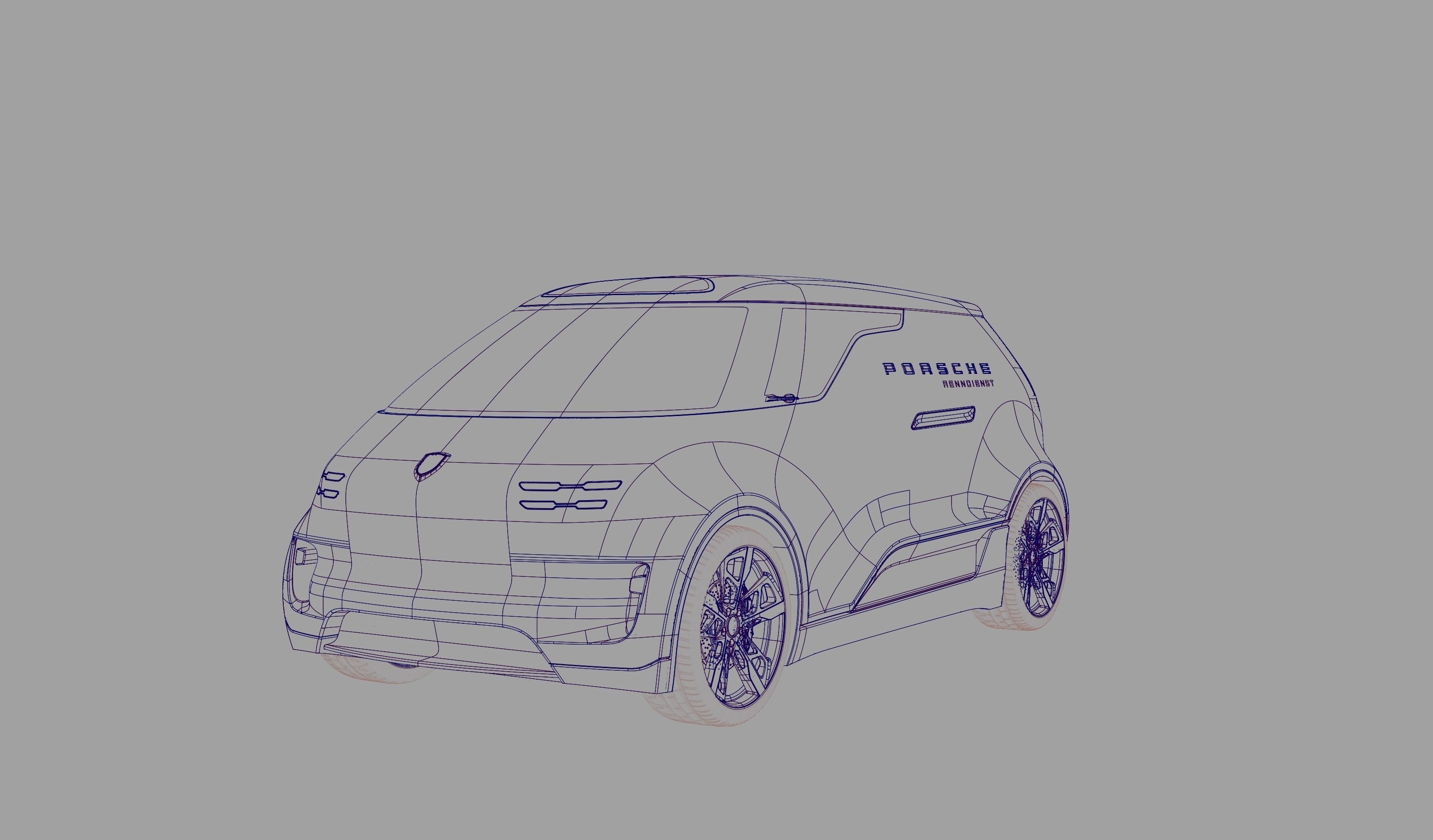 Porsche Vision Renndienst Concept Van 3D model_3