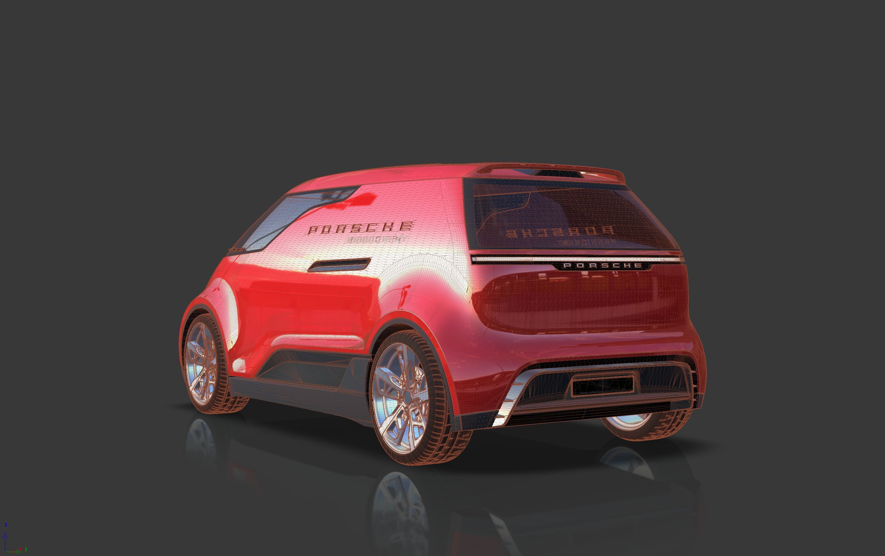 Porsche Vision Renndienst Concept Van 3D model_2