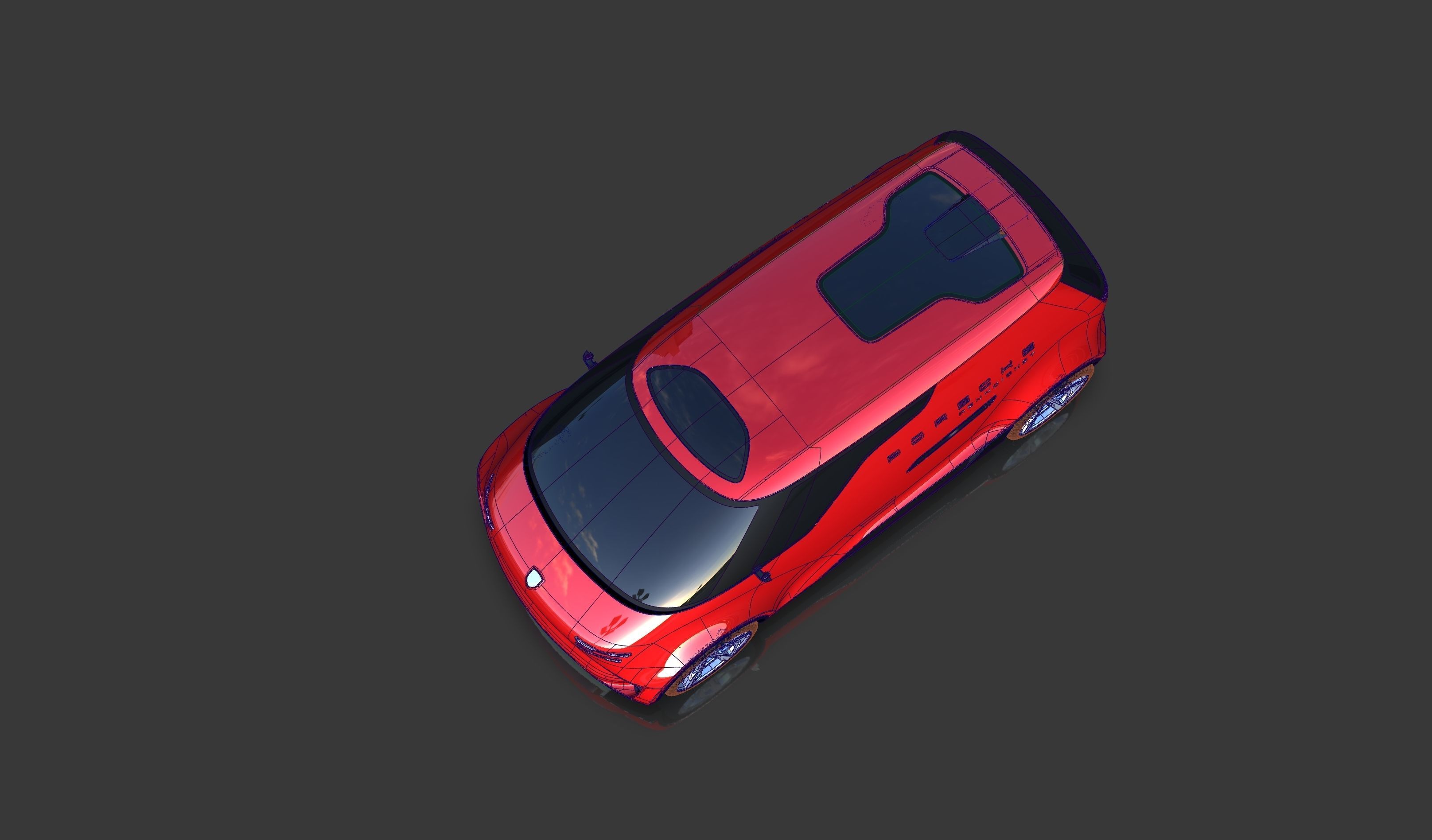 Porsche Vision Renndienst Concept Van 3D model_5