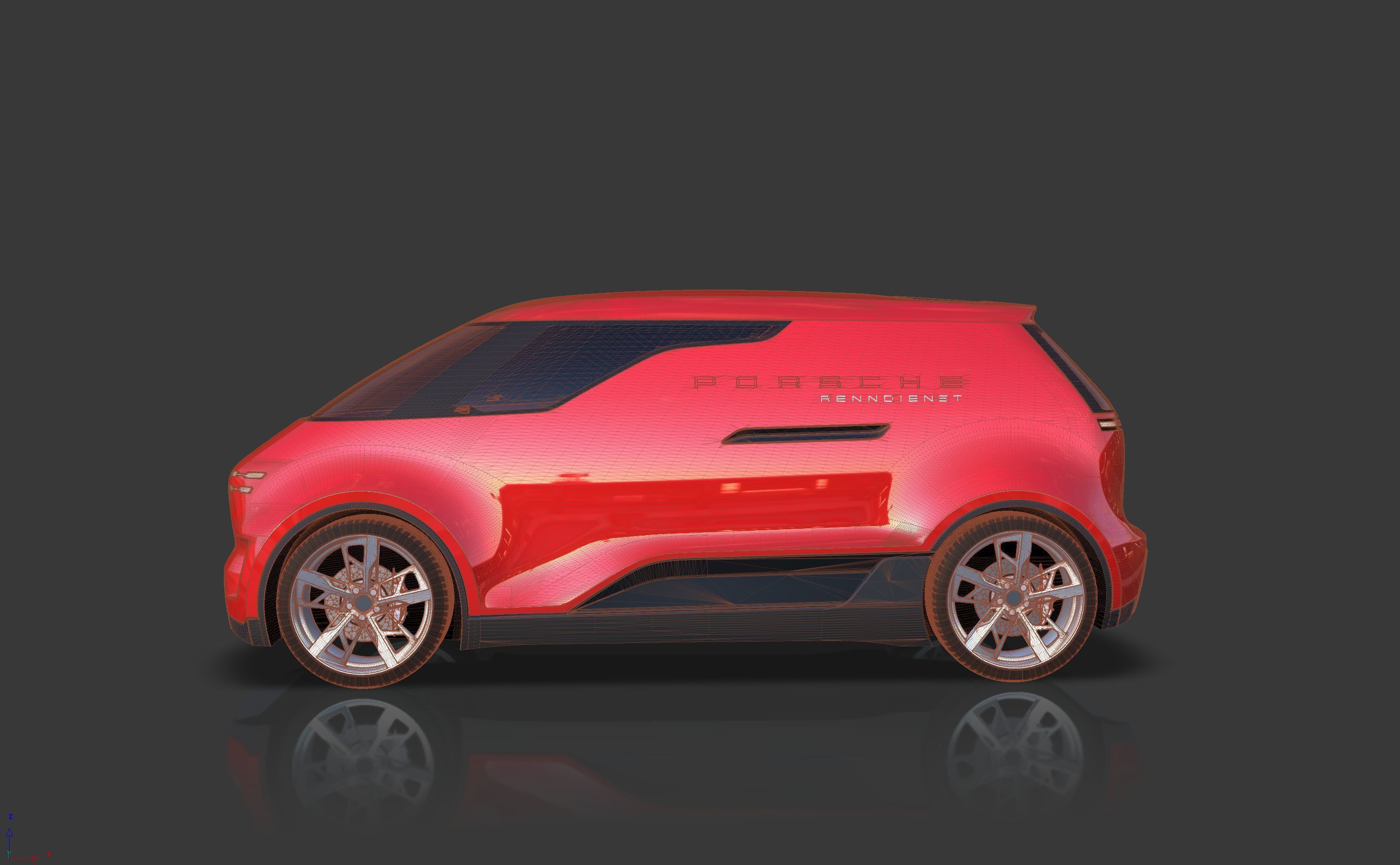 Porsche Vision Renndienst Concept Van 3D model_1