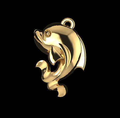 Dolphin jewelry pendant 2 3D print model