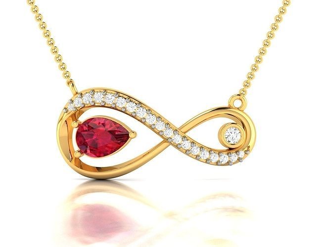 Women infinity pendant 3dm render detail 3D print model