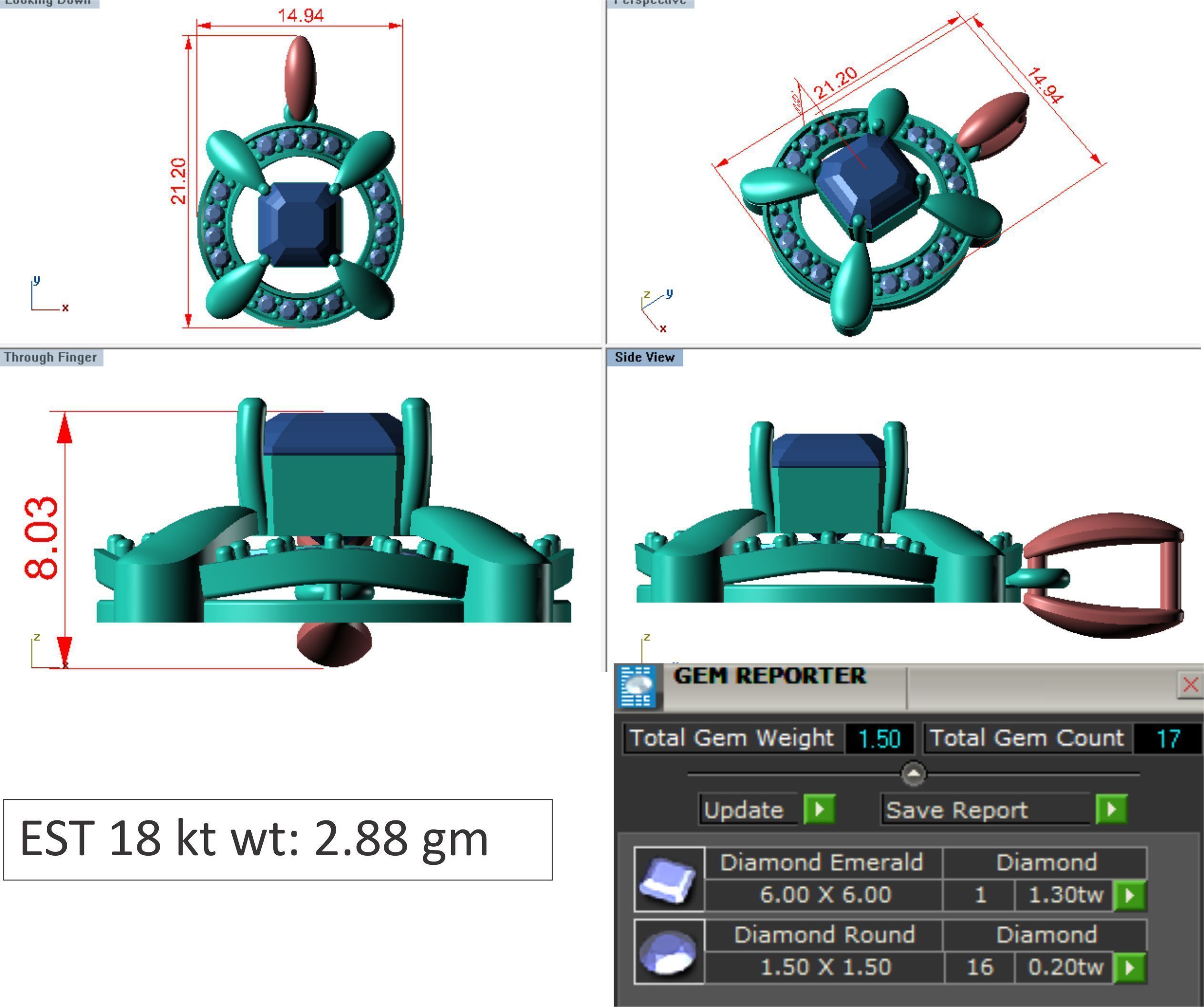 Women pendant 3dm render detail 3D print model_6
