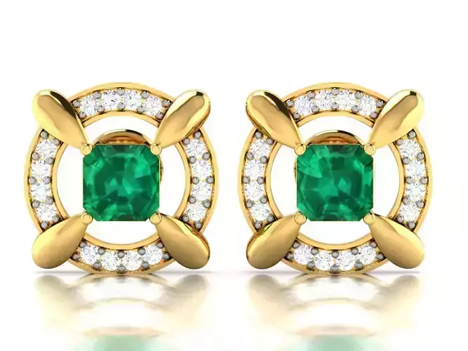 Women earrings 3dm render detail