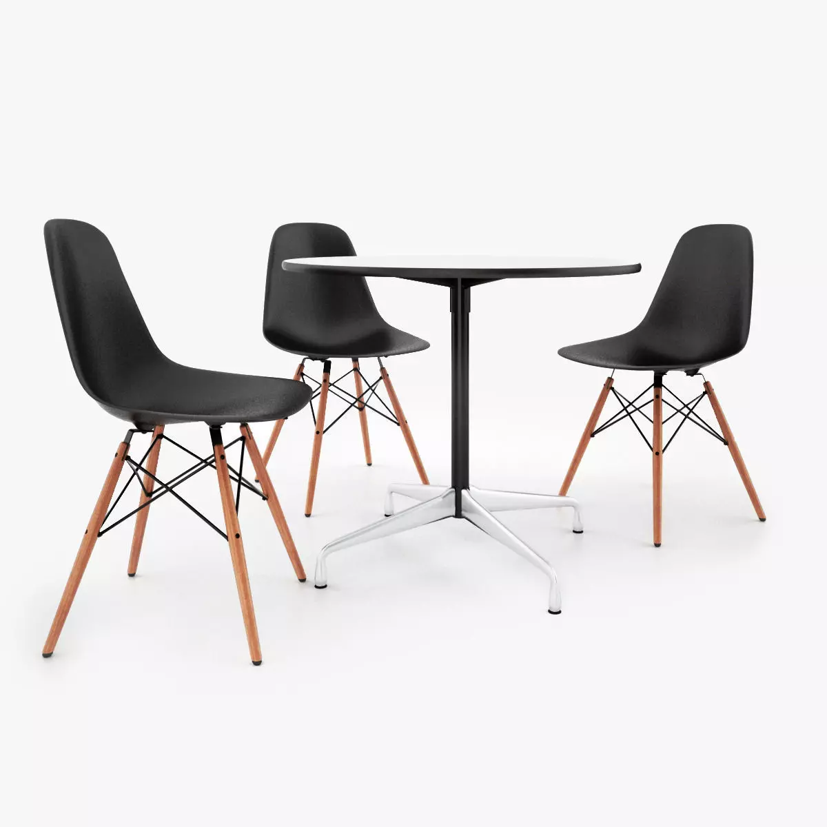 Vitra DSW Chair and Eames Table 3D model