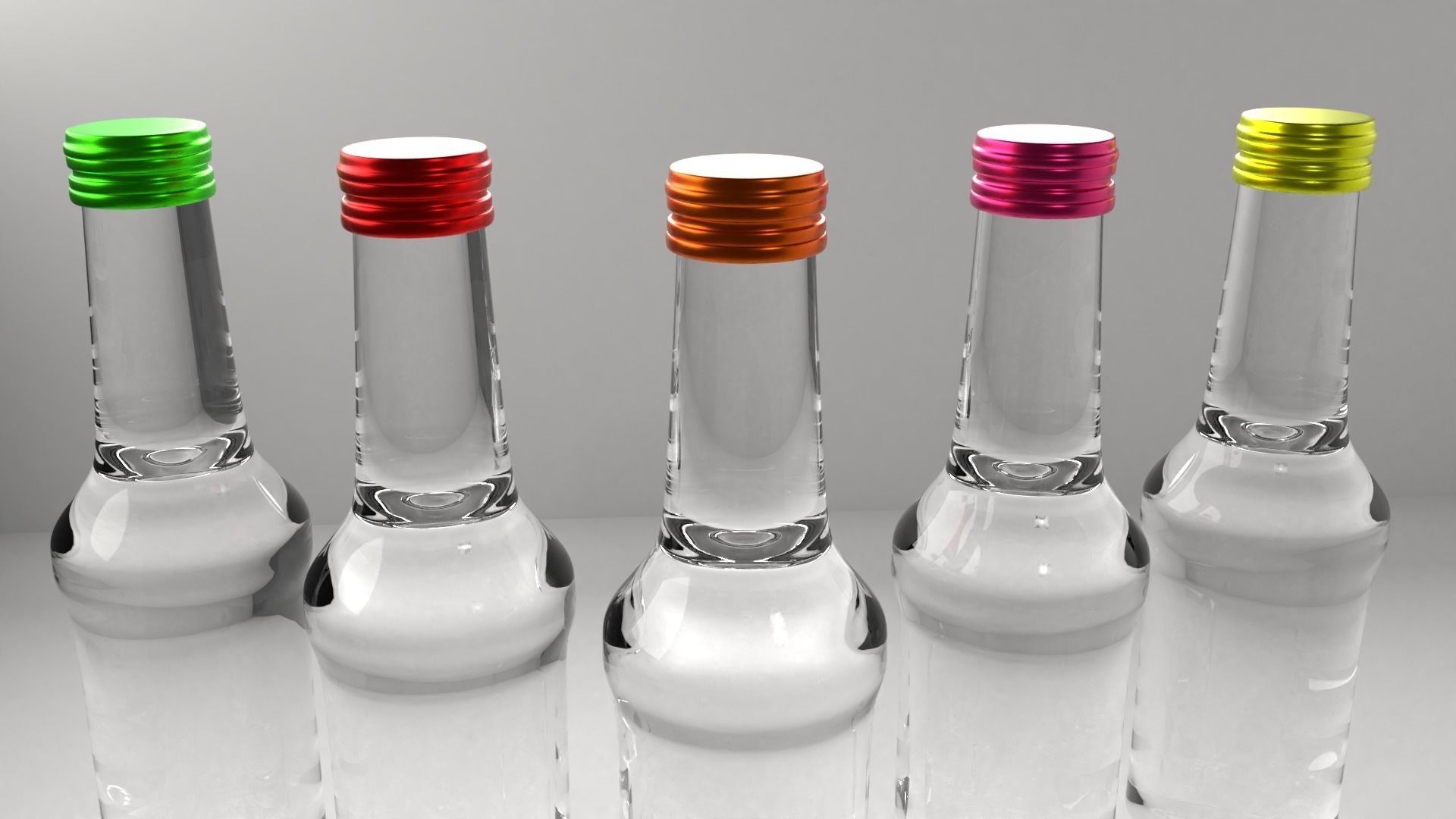 Glass Bottle 18 Assorted Colors 3D model_1