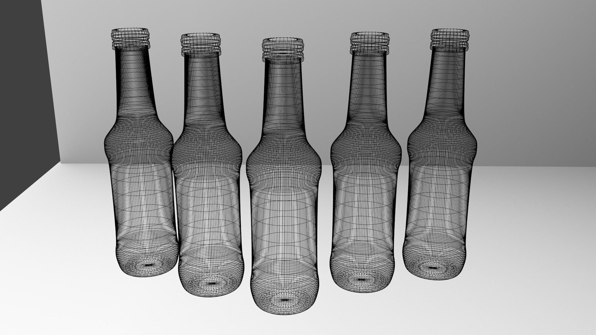 Glass Bottle 18 Assorted Colors 3D model_4