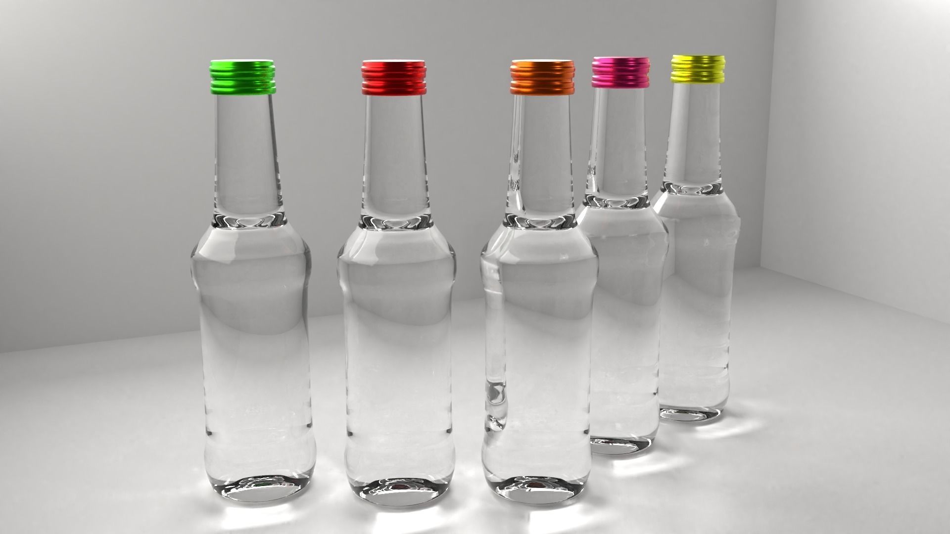 Glass Bottle 18 Assorted Colors 3D model_2
