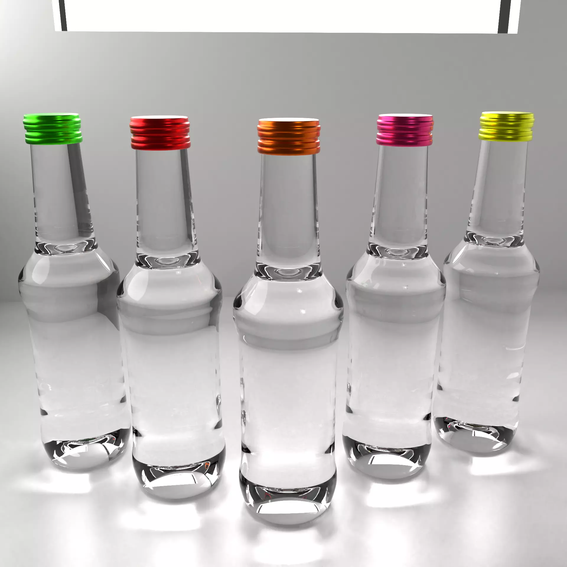 Glass Bottle 18 Assorted Colors 3D model_0